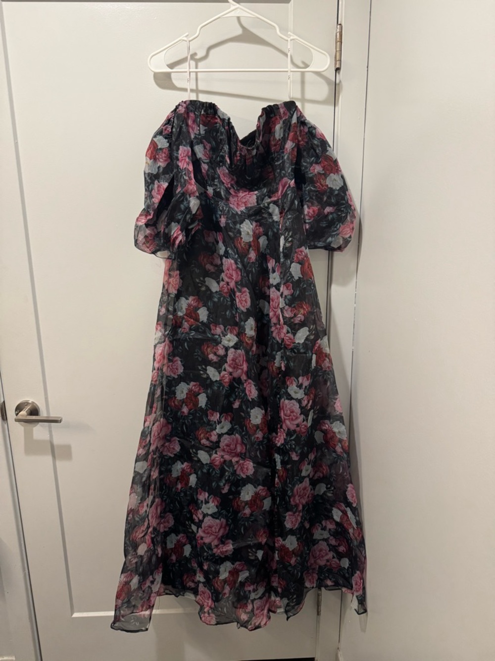 Lulus True Excellence Black Floral Bustier Off-The-Shoulder Gown - Picture 5 of 6